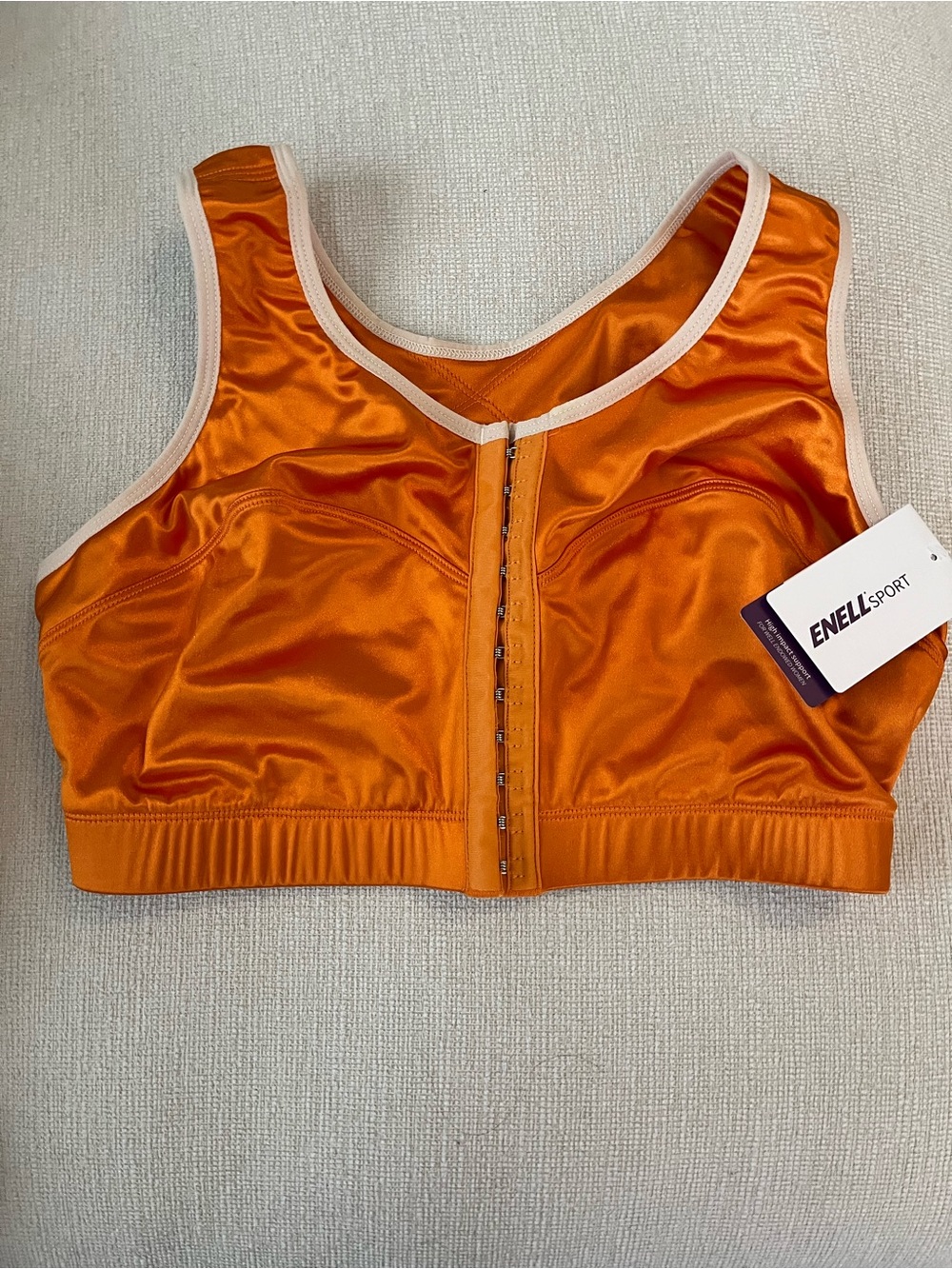 Enell NL100 Full Coverage High Impact Sports Bra Pumpkin Spice Brand New